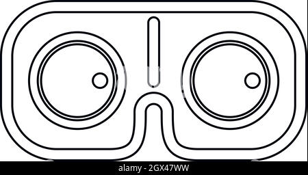 VR glasses icon, outline style Stock Vector