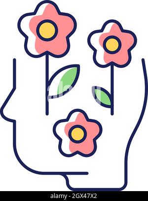 Positive mindset RGB color icon Stock Vector