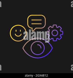 Observation skills vector icon for dark theme Stock Vector