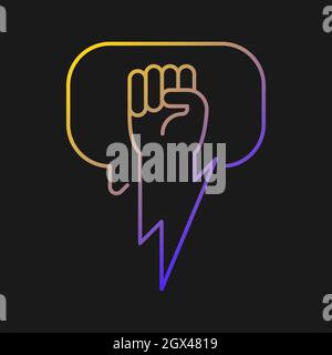 Using strong arguments vector icon for dark theme Stock Vector