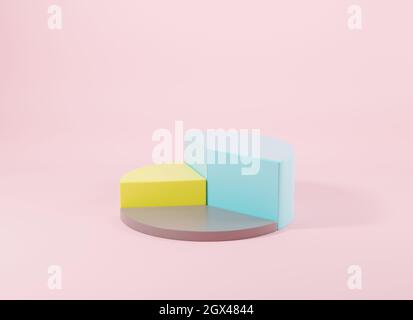 Donut chart graph growth diagram Infographics elements analysis on pink ...
