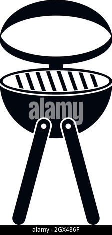 Barbecue grill icon, simple style Stock Vector