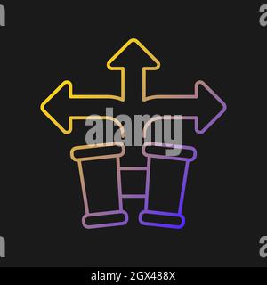 Developing foresight vector icon for dark theme Stock Vector