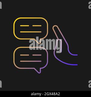 Sceptical view vector icon for dark theme Stock Vector