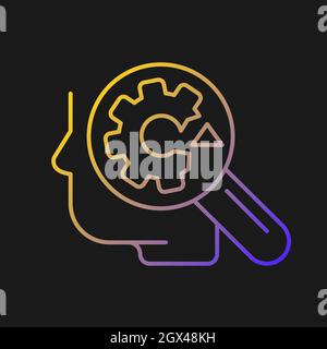 Recognizing weaknesses vector icon for dark theme Stock Vector