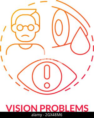 Vision problems concept icon Stock Vector