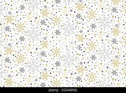 Beautiful Xmas pattern with ornaments. Snowflake wrapping paper design. Christmas pattern vector illustration. Stock Vector