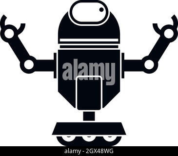 Robot on wheels icon, simple style Stock Vector