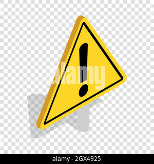 Danger warning sign isometric icon Stock Vector