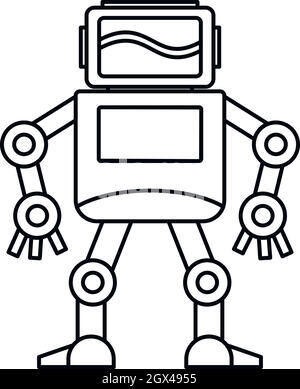 Robot icon, outline style Stock Vector