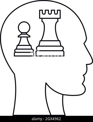 Chess pawn icon, outline style 14348122 Vector Art at Vecteezy