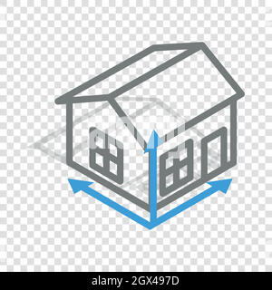 House drawing isometric icon Stock Vector