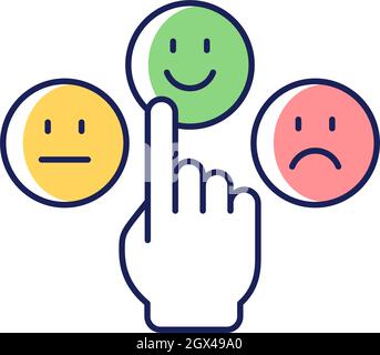 Emotional maturity RGB color icon Stock Vector