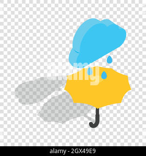 Umbrella and rain isometric icon Stock Vector