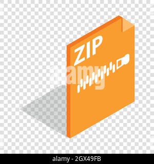 Archive ZIP format isometric icon Stock Vector