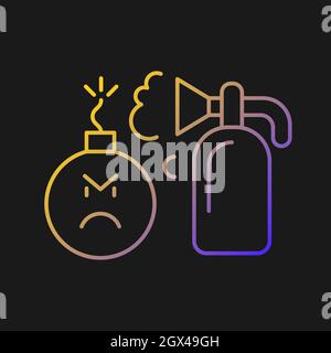 Extinguishing emotions vector icon for dark theme Stock Vector
