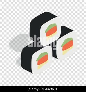 Korean food kimbap isometric icon Stock Vector