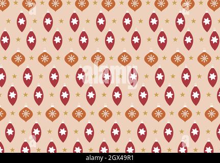 Xmas pattern with ornaments. Christmas ornaments wrapping paper design. Christmas pattern vector illustration. Stock Vector