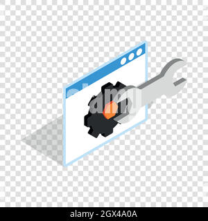 Computer repair isometric icon Stock Vector