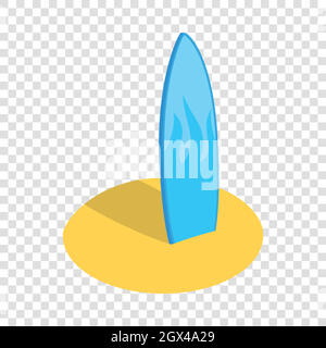 Blue surfboard isometric icon Stock Vector