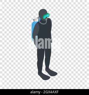 Diver isometric icon Stock Vector