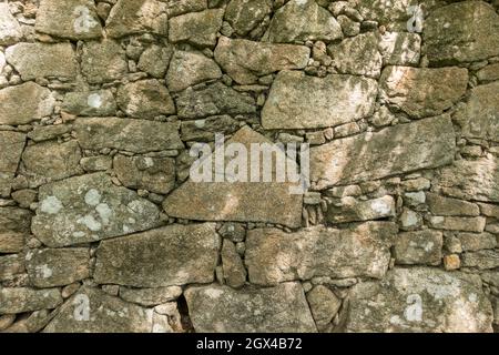 Pattern of dark old wall in Galicia, Spain. Stock Photo