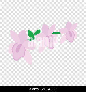 Pink orchid isometric icon Stock Vector