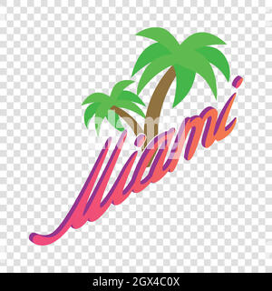 Palm trees Miami isometric icon Stock Vector