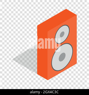 Orange speaker isometric icon Stock Vector