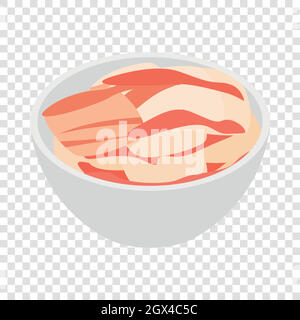 Fish fillet in a bowl isometric icon Stock Vector
