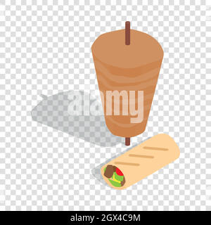 Traditional doner kebab isometric icon Stock Vector
