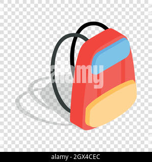 School backpack isometric icon Stock Vector