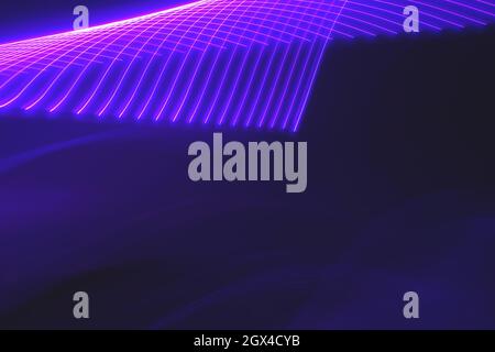 Neon pink purple light trails crashing wave effect Stock Photo