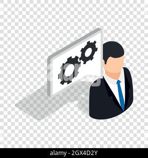 Manager of car service center isometric icon Stock Vector