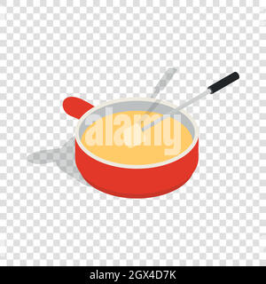 Cheese fondue isometric icon Stock Vector