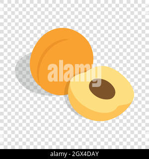 Fresh apricot fruits isometric icon Stock Vector