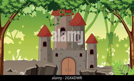 A castle in the forest illustration Stock Vector Image & Art - Alamy
