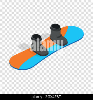 Snowboard with boots isometric icon Stock Vector