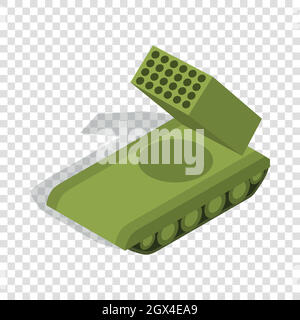 Multiple launch rocket system isometric icon Stock Vector