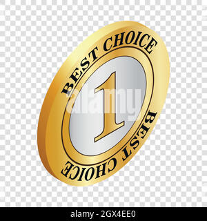 Label best choice isometric icon Stock Vector
