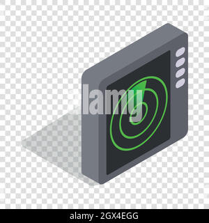Radar screen isometric icon Stock Vector