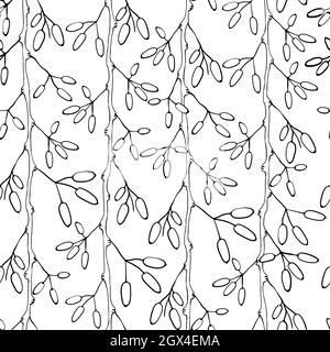Barberry seamless pattern. Hand drawn berry on white background. Stock Vector