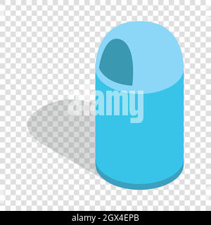 Trash can blue isometric icon illustration Stock Vector Image & Art - Alamy