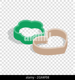 Cookie cutters isometric icon Stock Vector