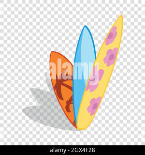 Surf boards isometric icon Stock Vector