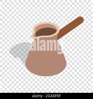 Brown coffee cezve isometric icon Stock Vector