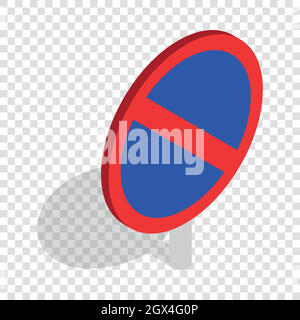 No parking traffic sign isometric icon Stock Vector
