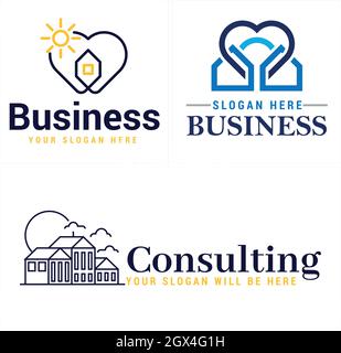 Business building consulting service company logo design Stock Vector