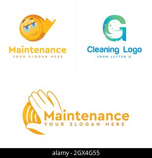 Cleaning maintenance service logo design Stock Vector