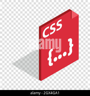 CSS file extension isometric icon Stock Vector